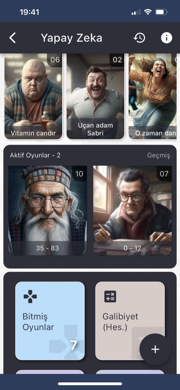 Yapay zeka karakter ekranı